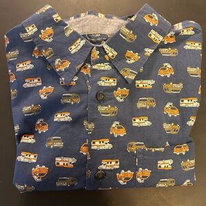 Toad&Co Men's Blue Patterned Short Sleeve Shirt, camper vans